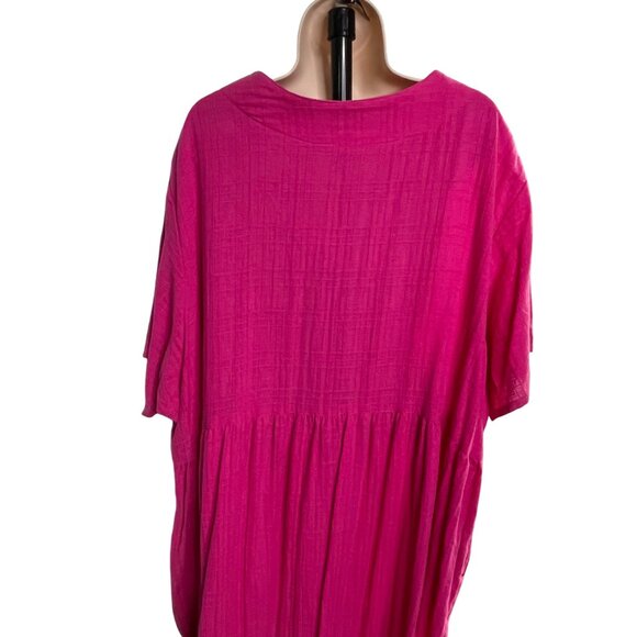 Vintage Patricia Leigh Pink Linen Midi Shift Button Down Dress Plus Size 4X u - Picture 4 of 7